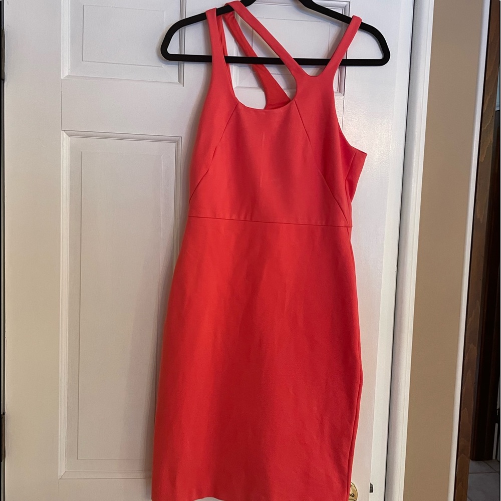 Halston Heritage orange dress. Good condition. No stains no tears